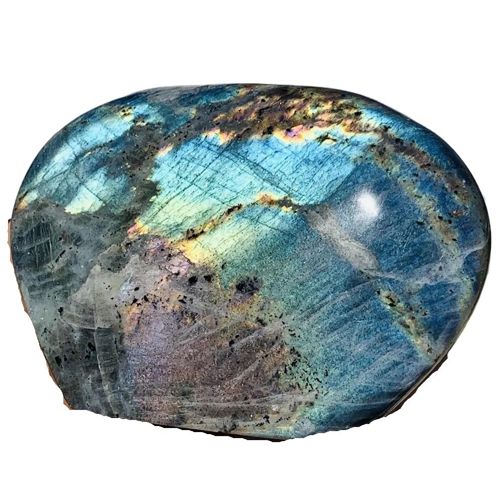 AARTERZZA 1pc 1.1-1.2kg Crystal Labrador Quartz Gem Ornaments Blue Heal
