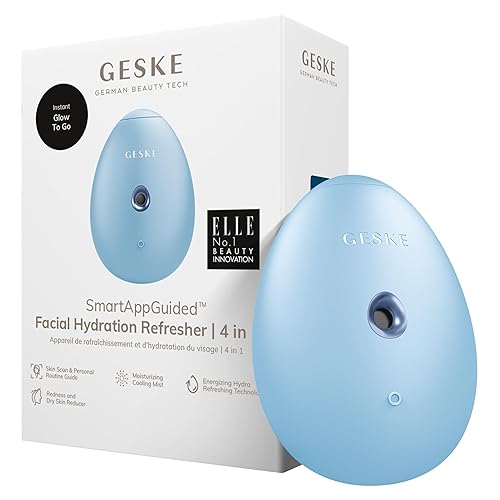 GESKE SmartAppGuided - Refrescante de hidratación facial  4 en 1  Atomizador de agua  Máquina de pulverización hidratante  Rociador facial
