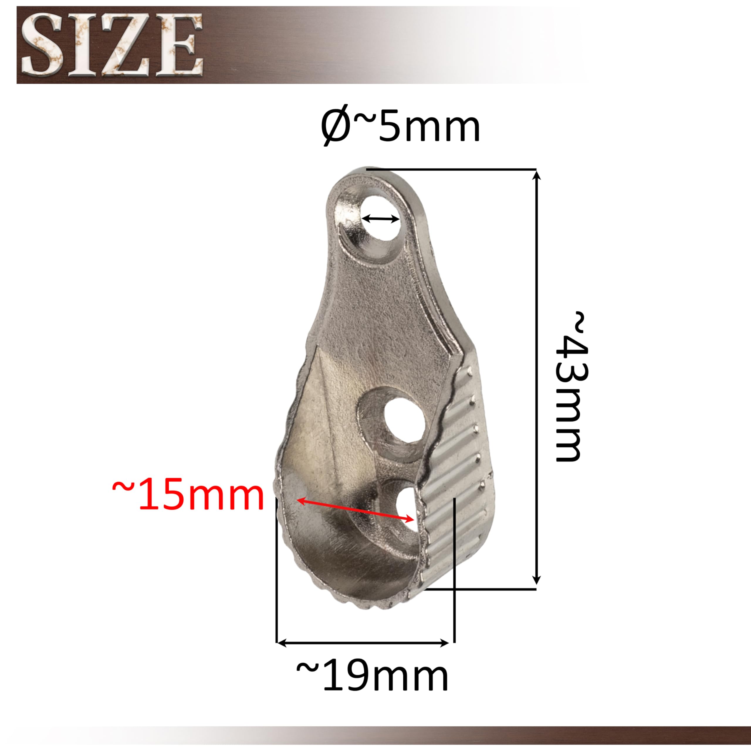 AERZETIX C74728 – Set Di 2 Supporti Per Asta Armadio A Ellissoide – Metallo Argento – 43x15 Mm