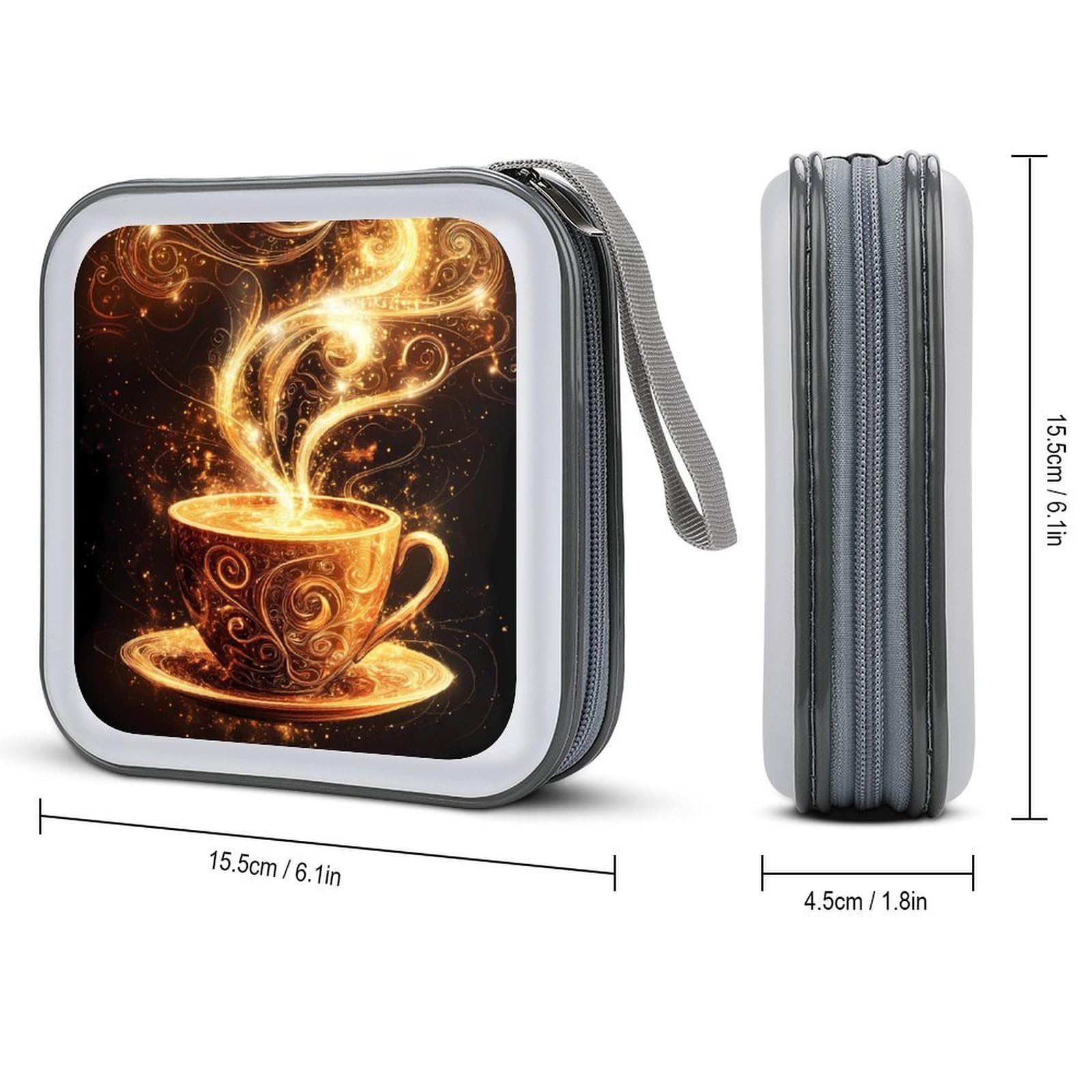 Magices Coffee CD Case Plastic DVD Case Holder Wallet Disc Storage Organizer for Car Travel