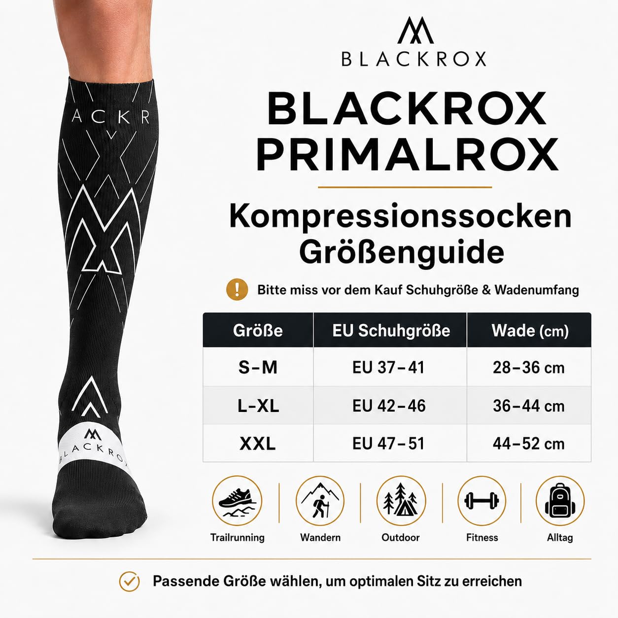 BLACKROX Kompressionssocken Astropreform PRIMALROX Premiun Kompressionssocken Sportkompressionssocken Laufsocken Laufen Fußball Radfahren Damen Herren Unisex