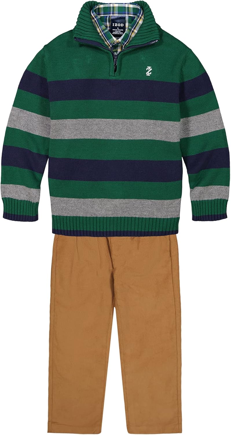 IZOD Boys' 3-piece Sweater, Dress Shirt, and Pants Set