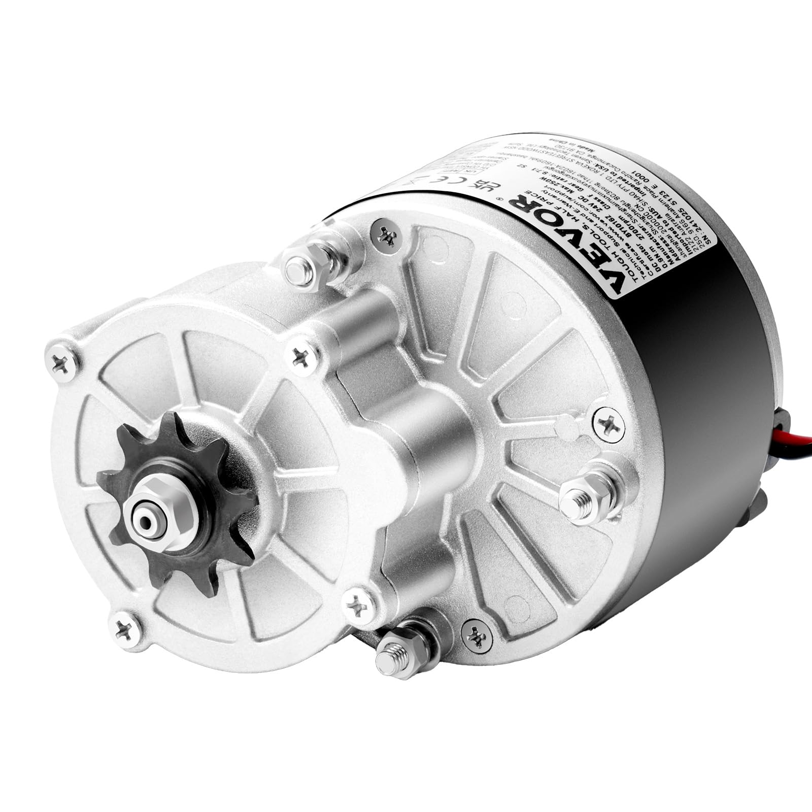 VEVOR Elektryczny silnik prądu stałego 350 W, wydajny silnik elektryczny, 24 V, 3000 obr./min, silnik elektryczny z gokartem, elektryczny silnik do rowerów elektrycznych, motocykli, skuterów,
