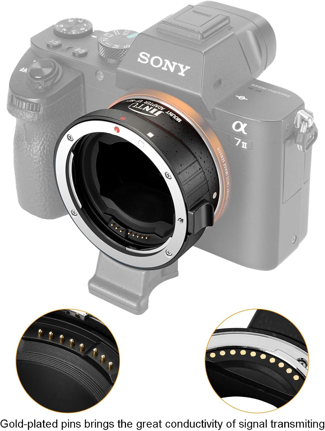 New Arrivals JINTU Auto Focus Lens Mount Adapter Ring EF-NEX II for Canon EOS EF/EF-S to Sony E Mount Mirrorless Camera NEX a7 a7 II a7 III a7R a7R II a7R III a7S a7S II a7S III A9 II a7R IV a6000 Lens Converter