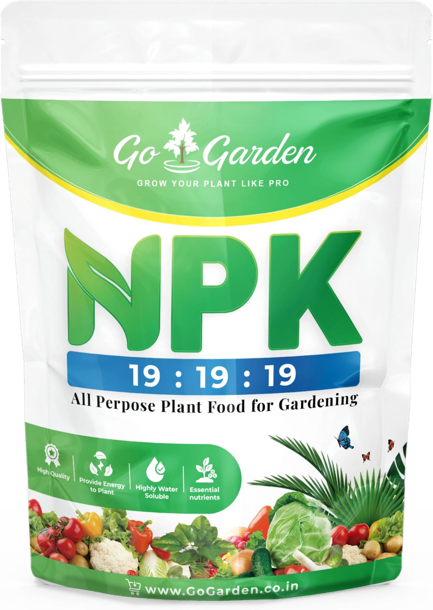 NPK 19 19 19 Fertilizer for Plants | Water Soluble Plant Fertilizer for Growth, Flowering & Fruiting | Garden & Indoor Plant Care – 900 Gram