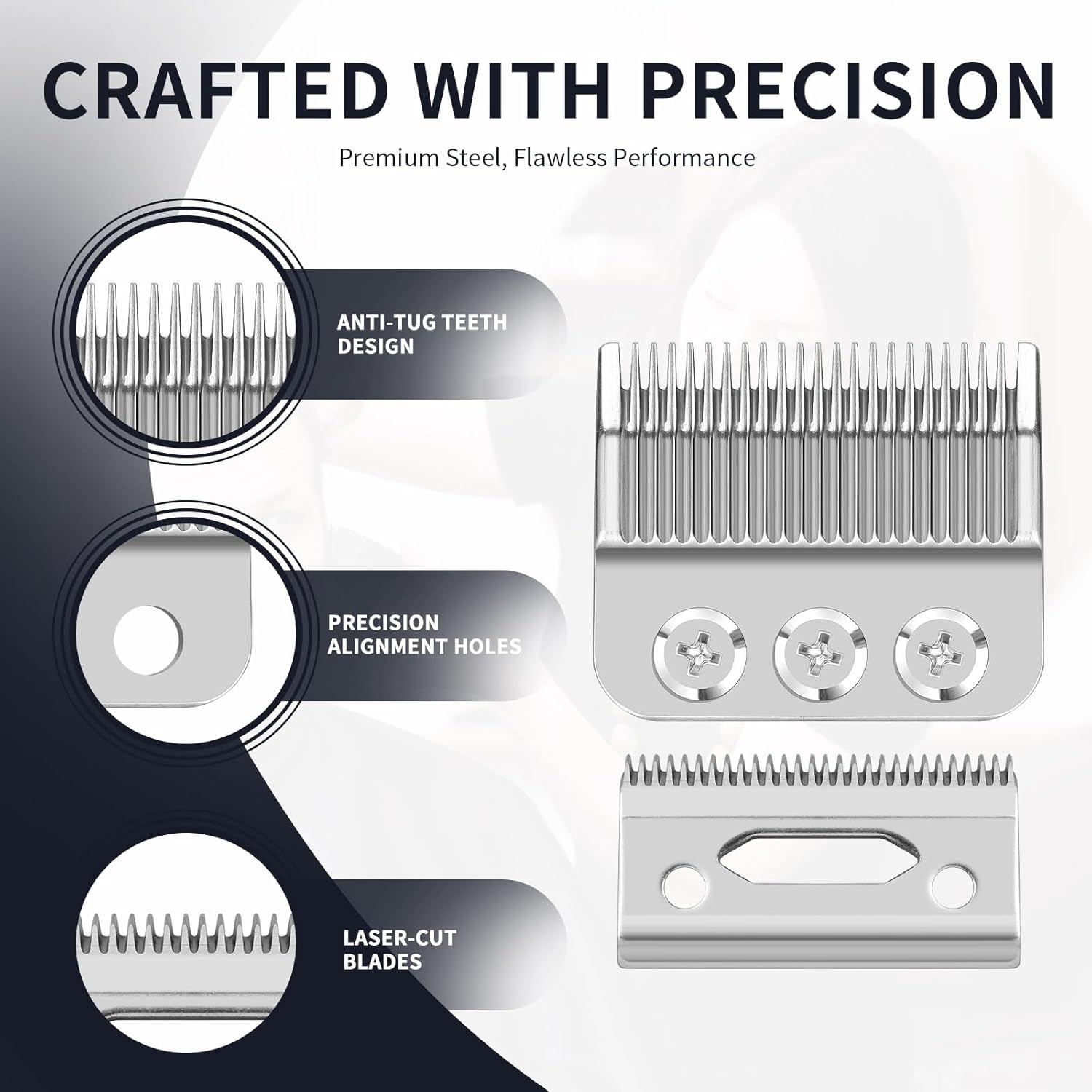 Professional 3 Hole Standard Clipper Replacement Blade Compatible with Wahl Designer, Senior, Cordless Designer, and Pilot clippers (3 Pack)