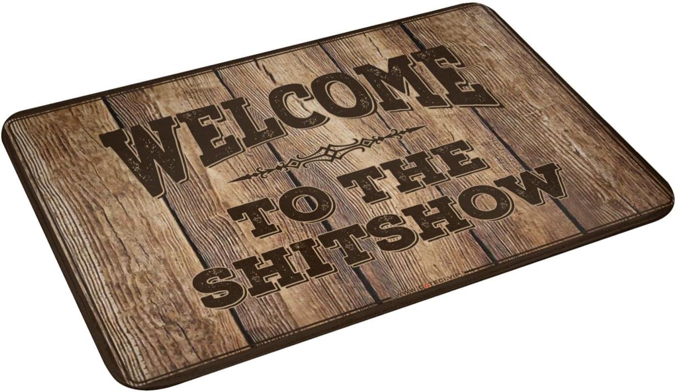 Outdoor Front Door Rug Welcome to The Shitshow Mat Entry Floor Mats Bar for Man Cave