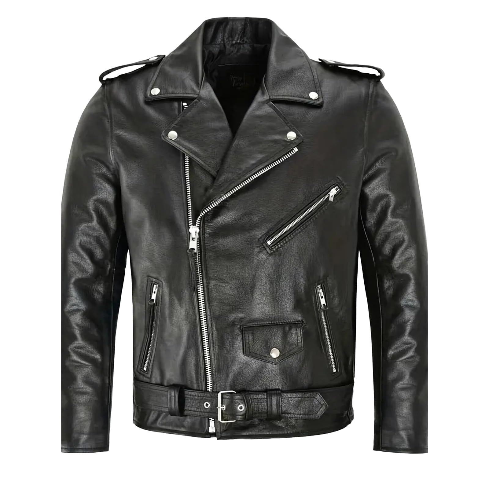 Generisch Lederjacke Herren Bomberjacke Bikerjacke Leder Herrenjacke Motorrad Übergangsjacke mit Reißverschluss Jacken Vintage Kunstlederjacke Große Größen Motorradjacke Männer Bomber