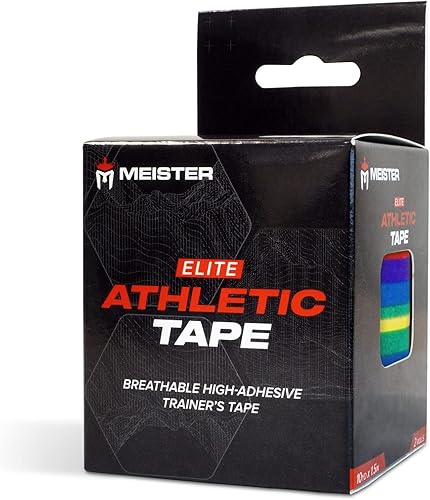 Miniatura 5 de Meister Elite Athletic Tape - Cinta de entrenamiento transpirable de alto adhesivo, paquete de 2 rollos, bandera del orgullo