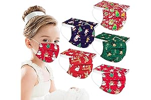 50Pcs Kids Christmas Disposable Masks