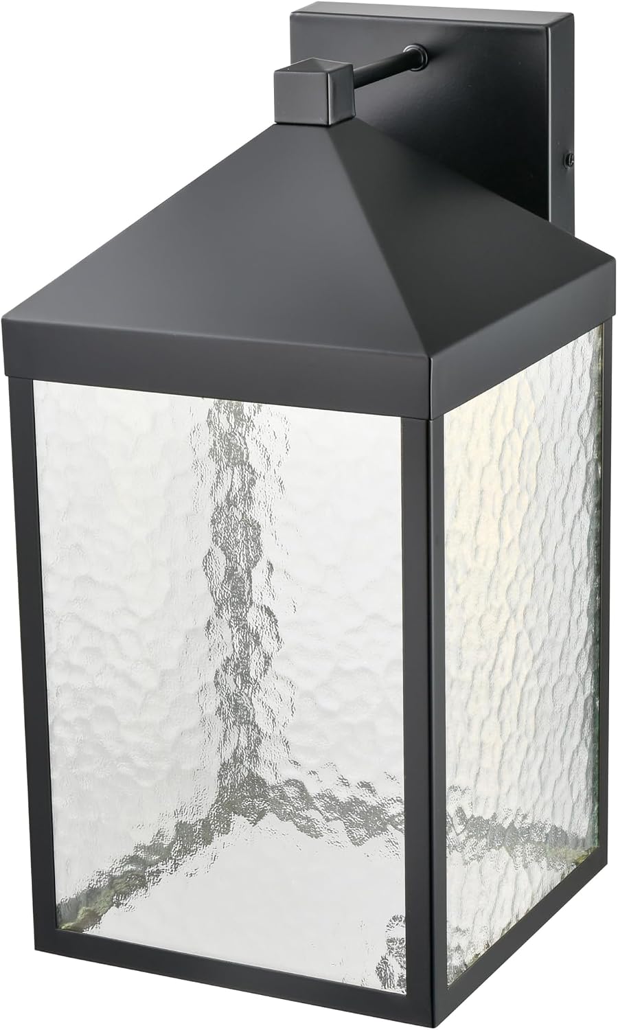 ML Lighting | Aaron Collection | 72201-PBK | LED Light Outdoor Wall Sconce in Powder Coated Black with Clear Textured Glass Shade | Perfect for Walkways, Porches, Backyards, Patios, and Driveways