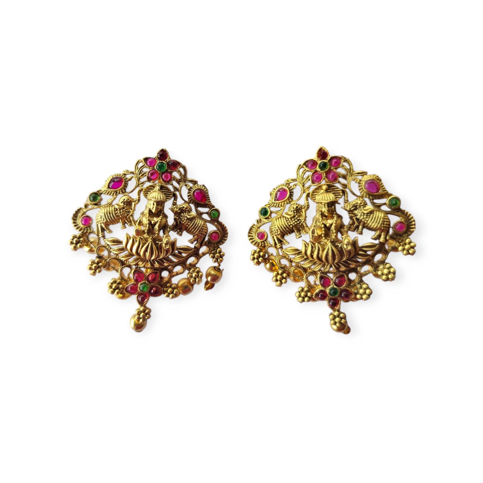 antique gold color finish jada billa set (pack of 2) for women and girls wedding party fancy juda pins bun pins center clips hair pins for children-image-9