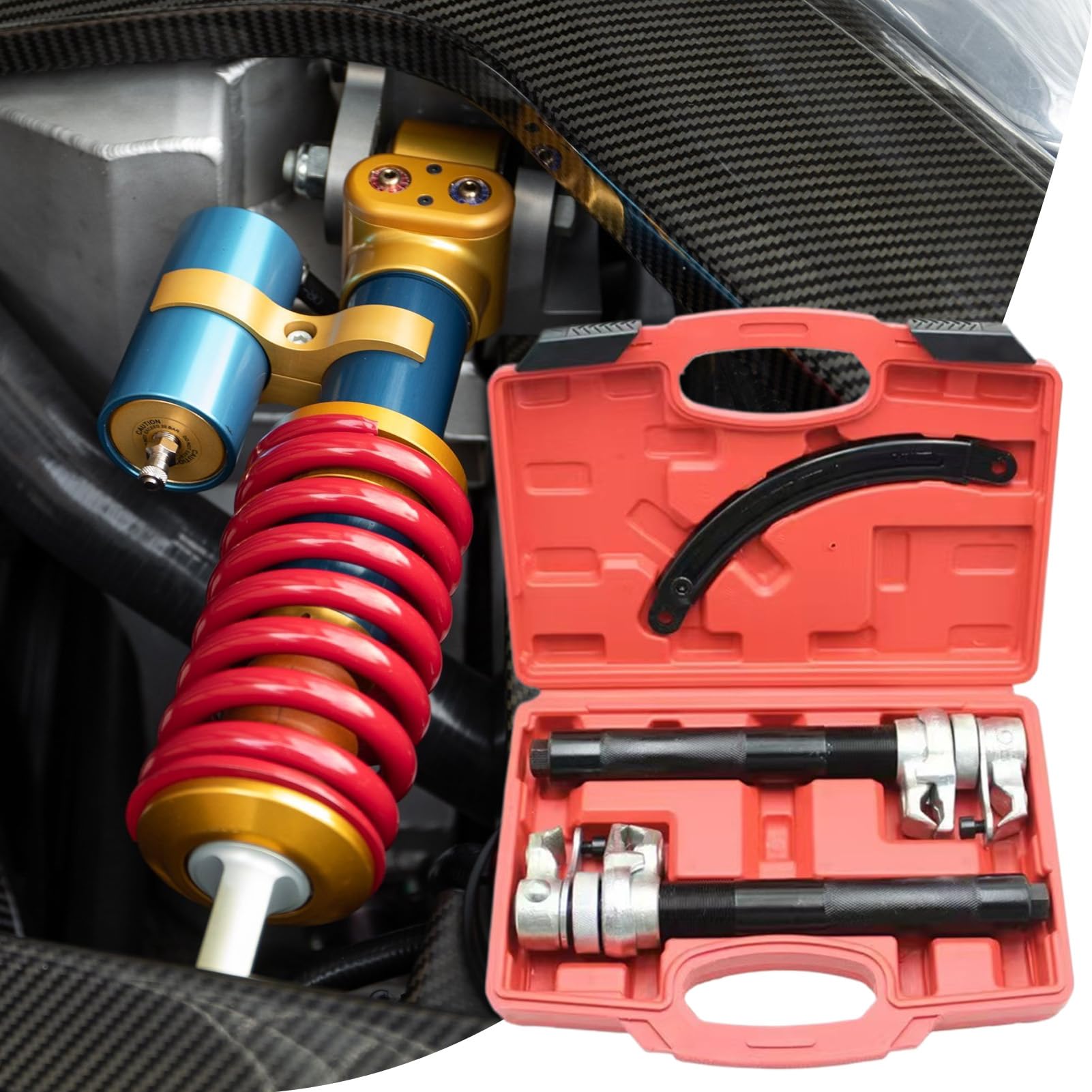 Compresor De Muelles Para Amortiguadores Juego de Compresores de Muelles | Herramienta De Reparación Con De Seguridad Para Dirección Frenos Componentes Del Motor Coche