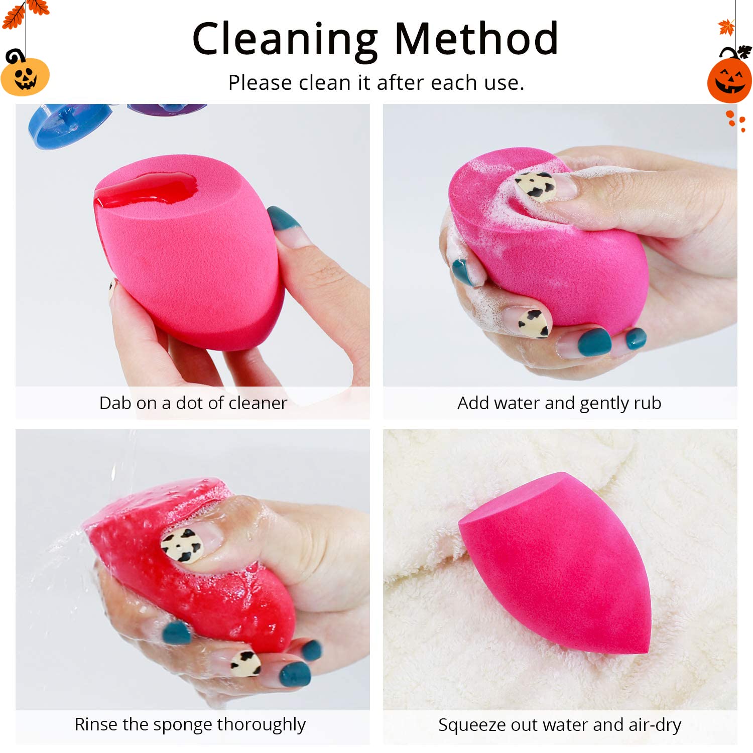 BEAKEY Makeup Sponge Set, 5 Pcs Foundation Blending Beauty Sponge, Flawless for Liquid, Cream, and Powder, Multi-colored Oblique Cut Makeup Sponges : Beauty & Personal Care