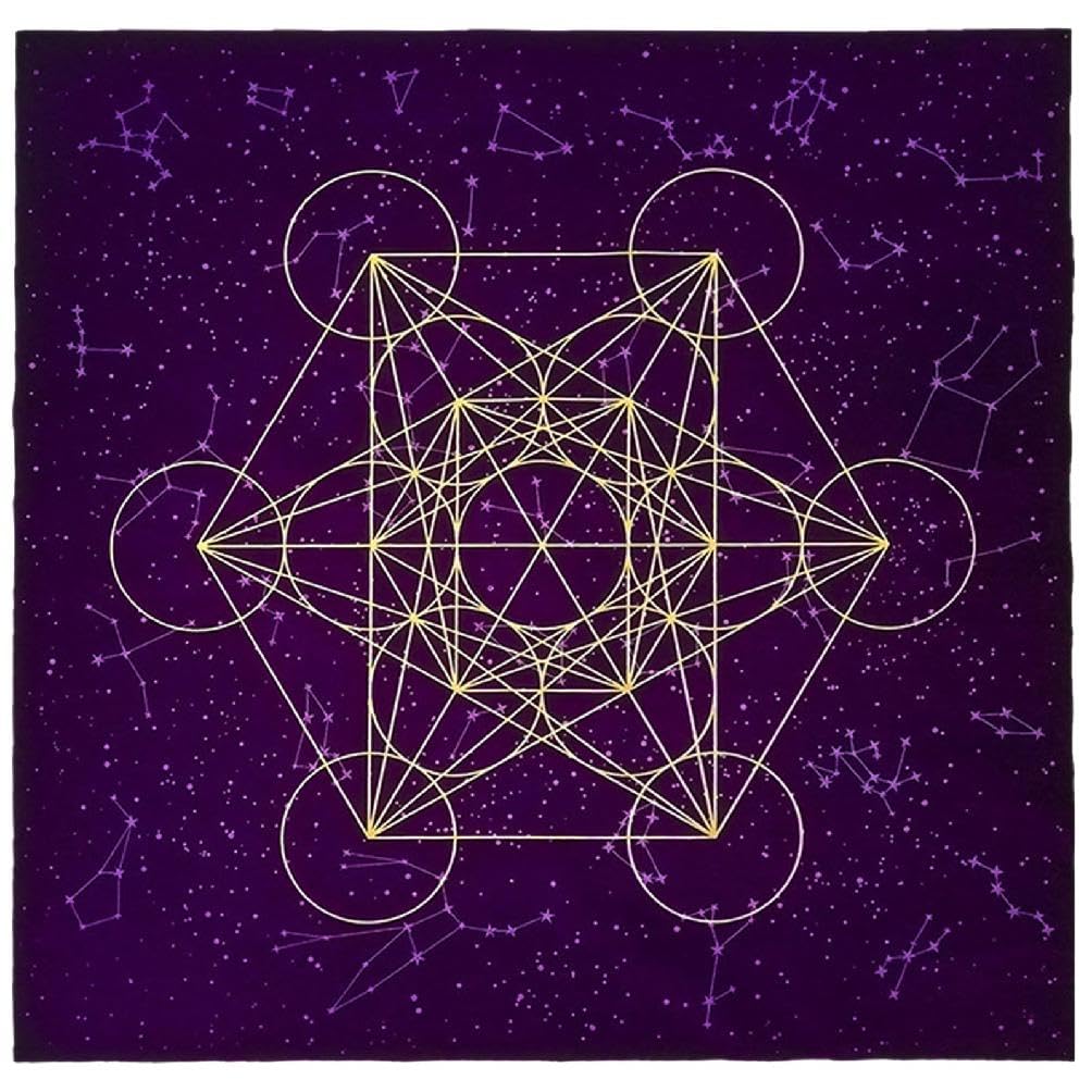 Metatron Cub Crystal Grid Altar Tarot Cloth Tablecloth Velvet Astrology Tarot Divination Card Tablecloth Tapestry Witch Altar Cloth Altar Fabric Runner Witch Pentagram Altar Cloth Spiritual