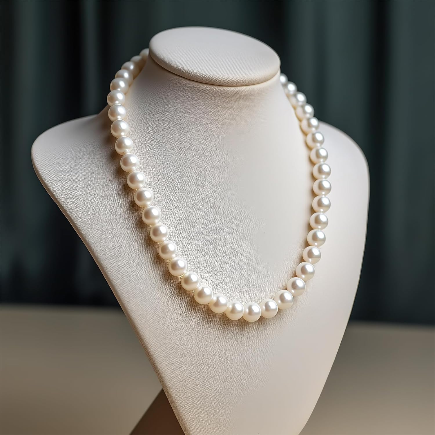 AOOVOO Pearl Necklace Set for Women, 8mm Round Shell Pearl Includes Stunning Bracelet and Dangle Earrings 3 Piece Jewelry, Birthday Christmas Gift for Mom Wife Sister Best Friend, Gift Box - Image 3