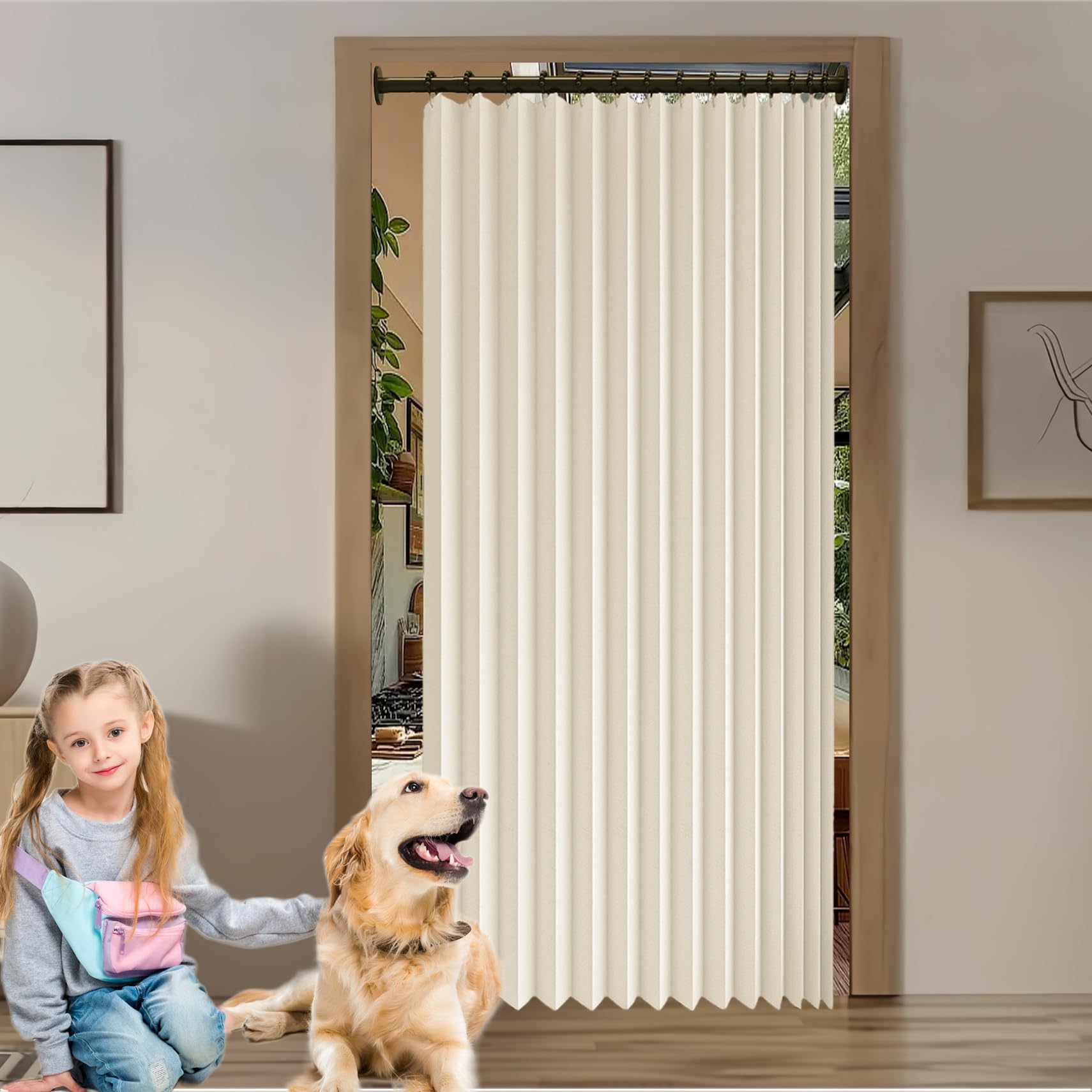 Rideau de placard accordéon pour séparer le salon avec style et confort