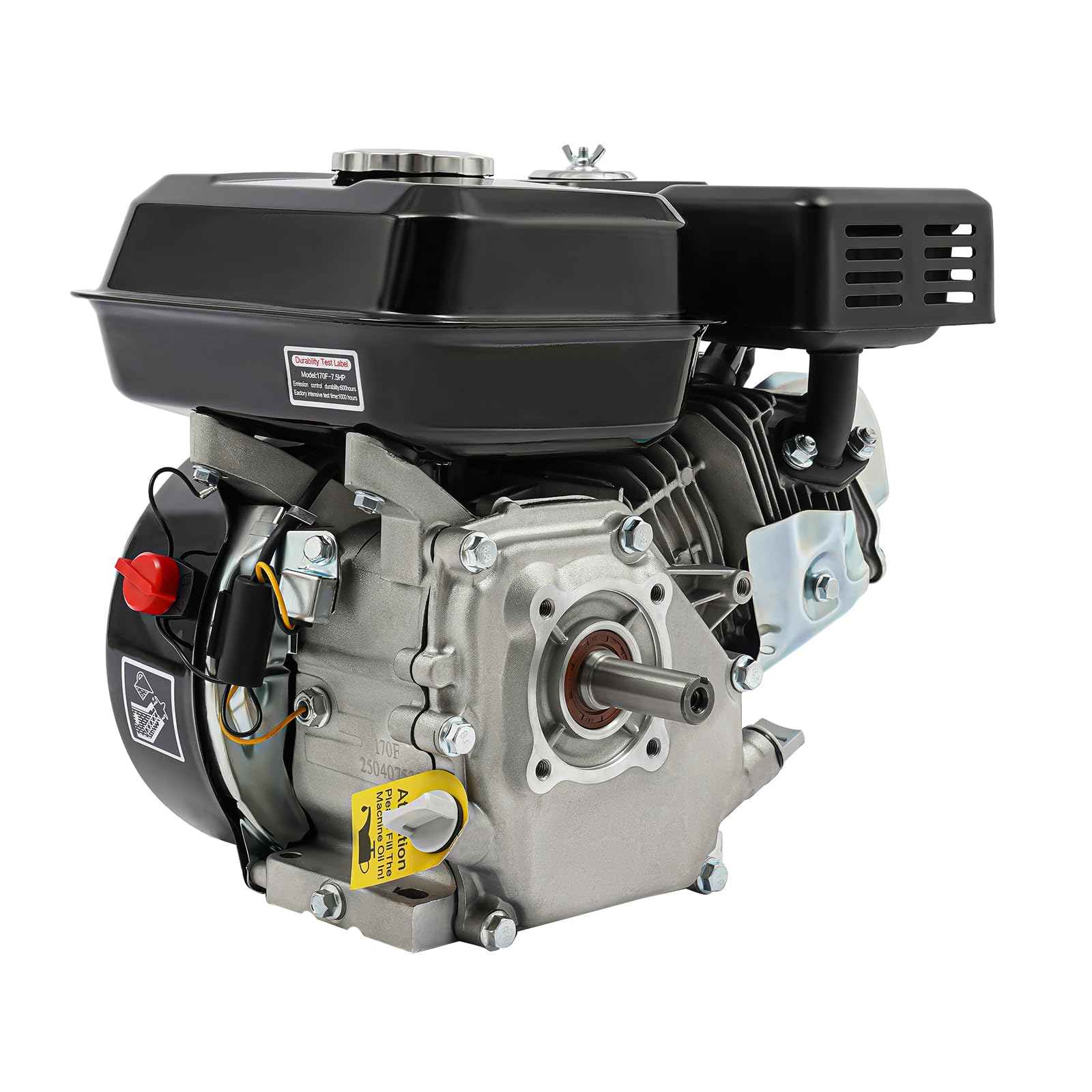 GXSFLG 7.5Hp 4 Stroke Gasoline Engine, 212CC OHV Single Cylinder Gasoline Motor, Pull Start, Portable Gas Motor Engine, for Go Kart, Lawn Mower, Generator, Water Pump, Pressure Washer, Log Splitter