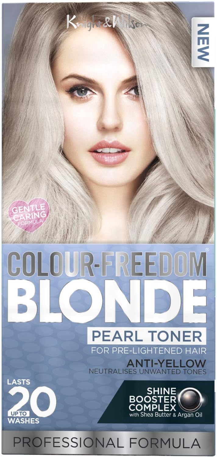 Colour-Freedom Pearl Blonde Toner, Permanent Ice Cool Hair Dye Tint, Anti Brassiness, Neutralises Yellow & Brassy Tones, for Naturally Light, Bleached or Coloured Hair (50ml)