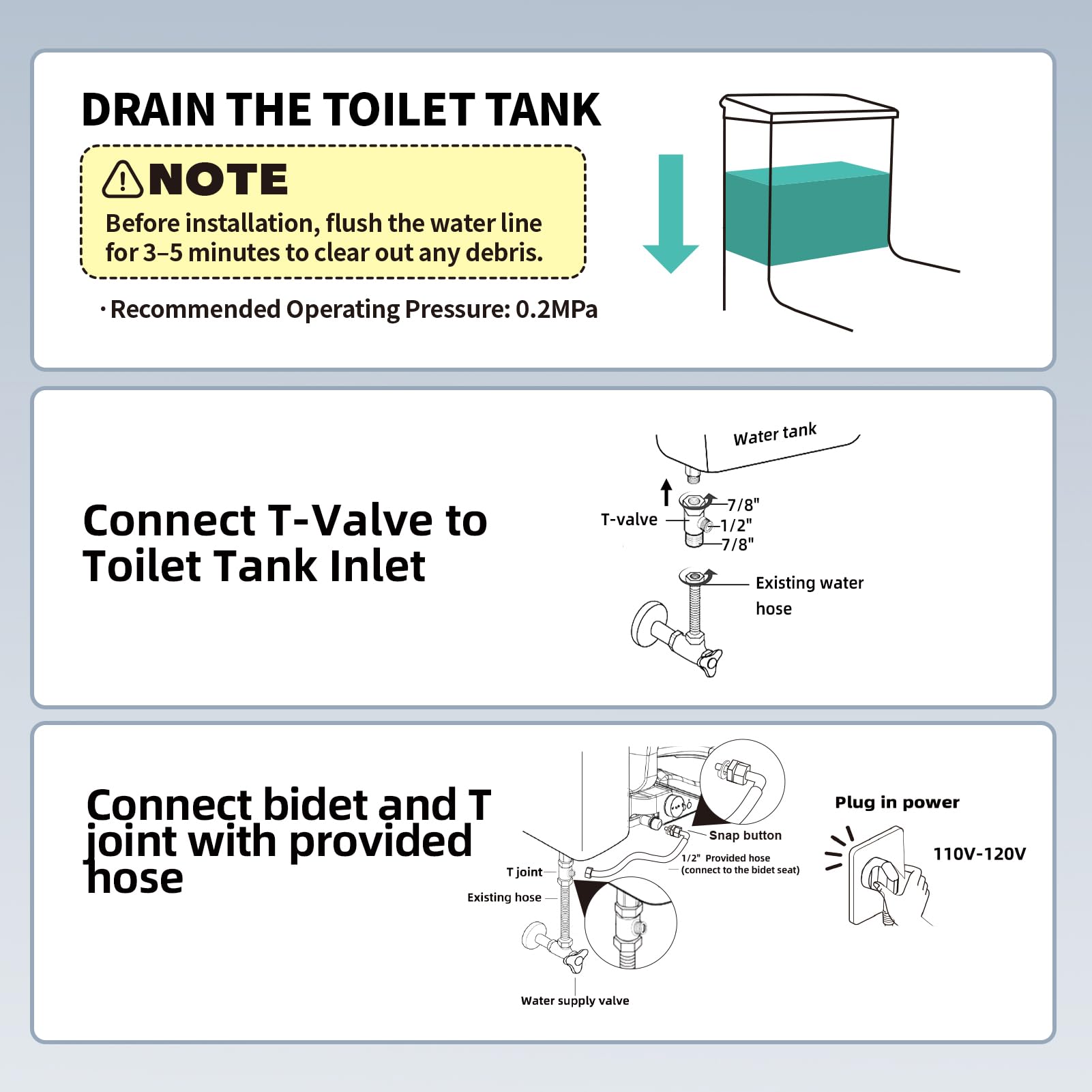 Tadashi Bidet Toilet Seat Elongated Heated Toilet Seat Instant Warm Water Dryer Feminine Rear Wash Self-Clean Nozzle Slow — view 9