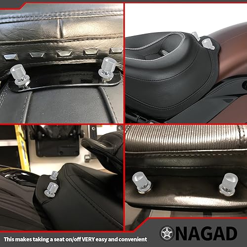 Miniatura 3 de Tuerca de Montaje de Asiento Solo Harley para Harley Davidson Touring Softail, Hardware de Fijación de Montaje de Asiento Harley (Paquete de 2,