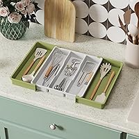 Vista 7 de Lifewit Utensil Organizer for Kitchen Drawers, Expandable Cooking Utensil Tray, Adjustable Cutlery Silverware Flatware Holder, Plastic Spatula Tools