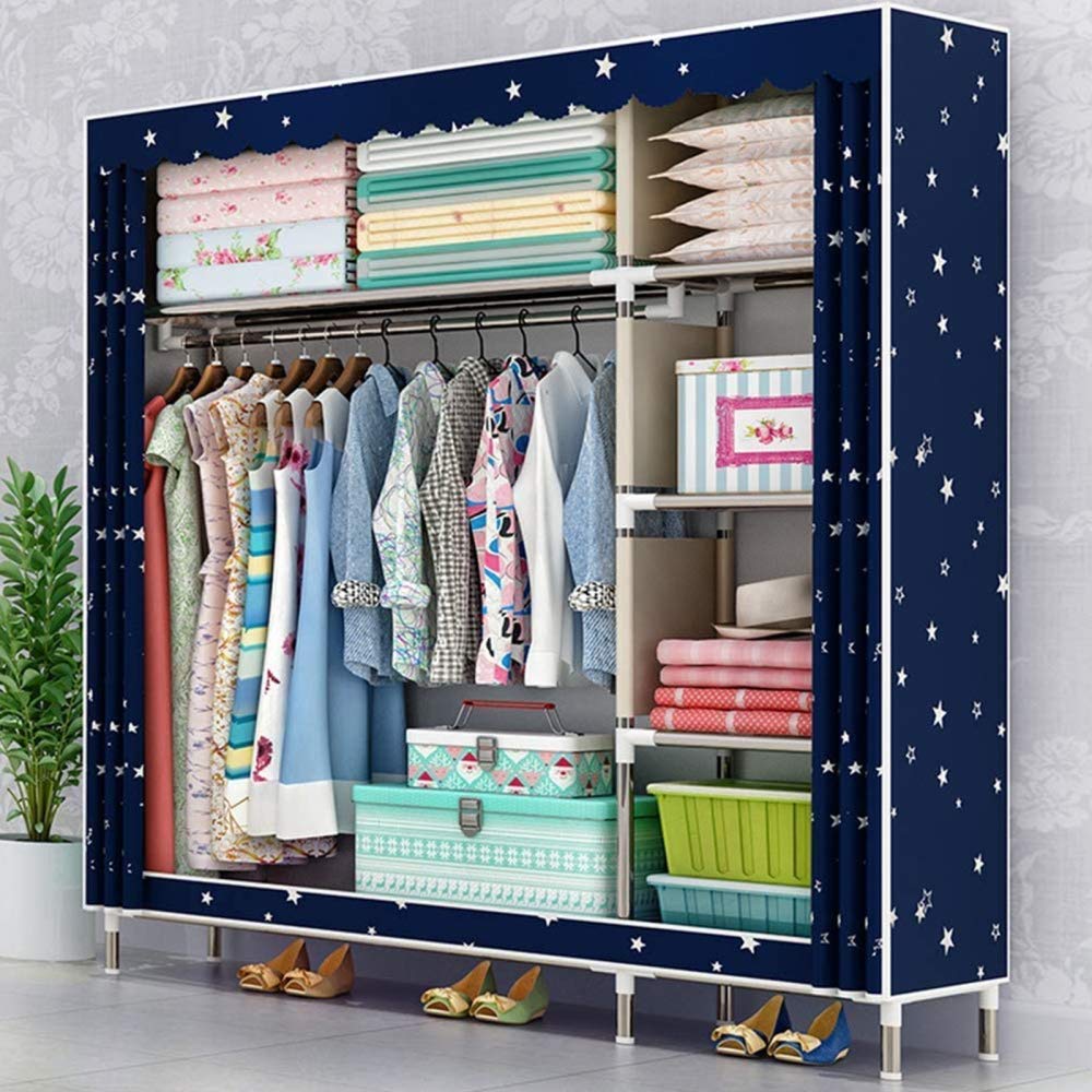 Armoire pliante en toile gain de place avec tringle pour salon