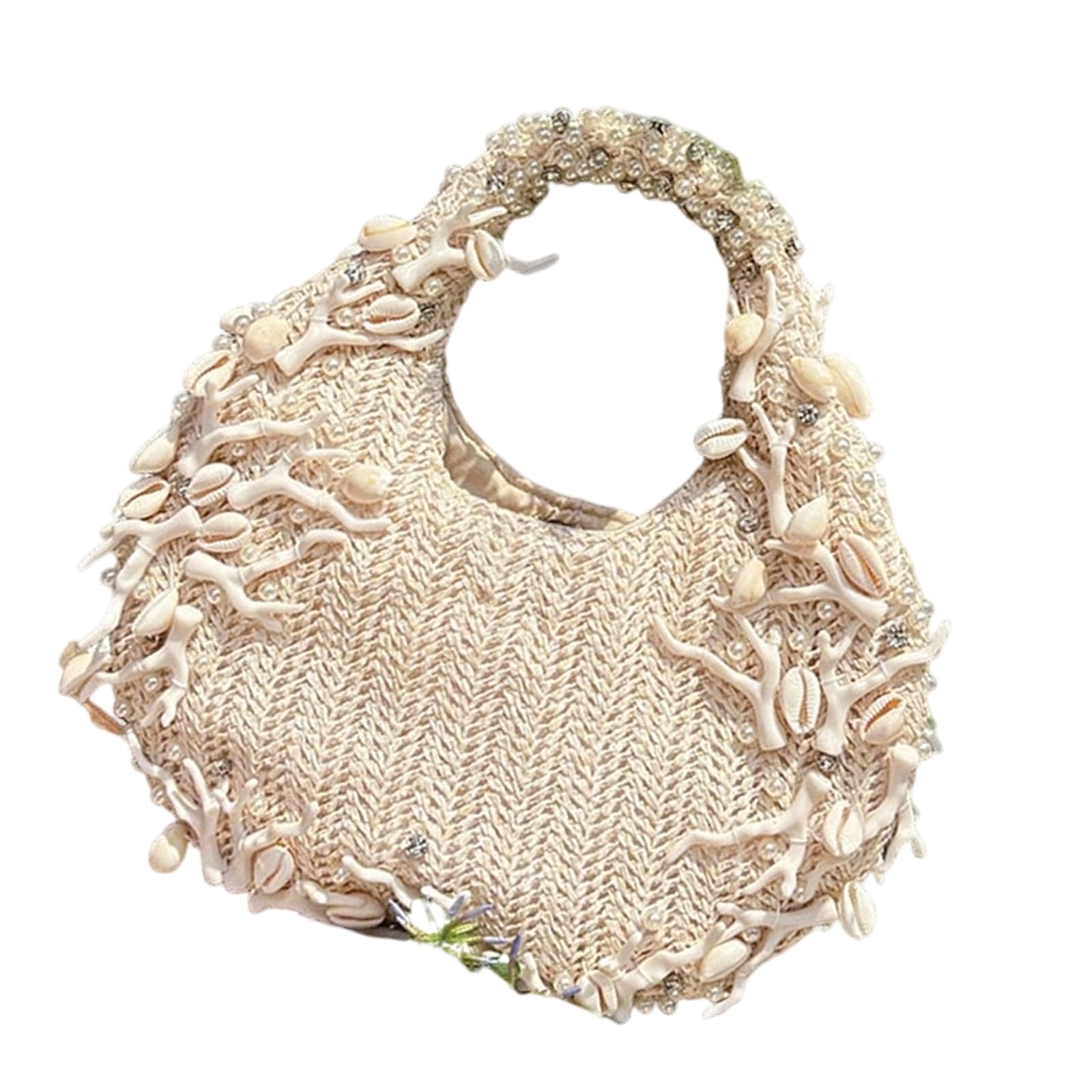 Bolso de noche con adornos de concha, lujoso bolso de viaje de playa para bodas y fiestas, bolso de noche de concha de moda para bodas y fiestas