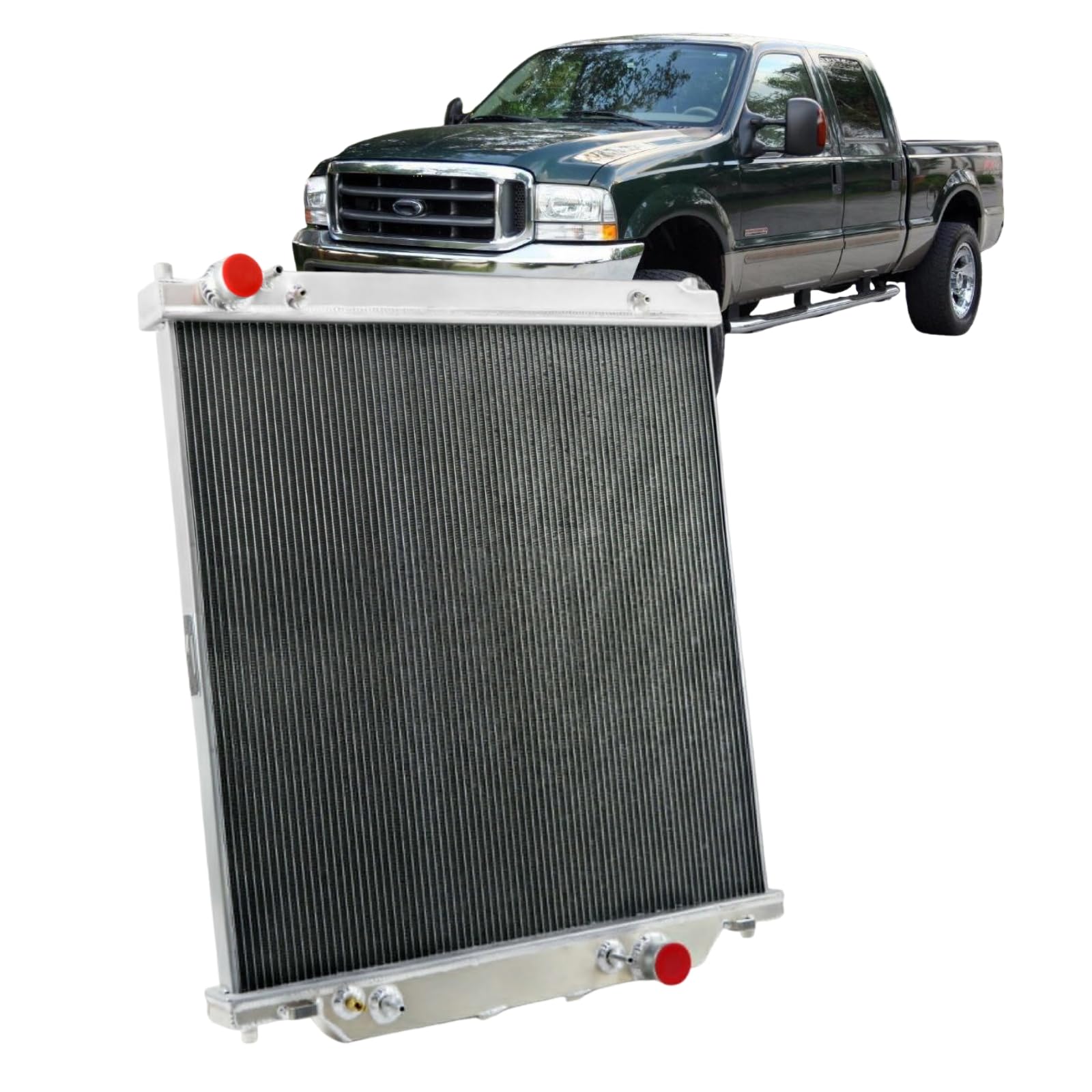 6.0 Radiator For 2003-2007 Ford F250 F350 F450 6.0L Turbo, 3 Row Aluminum Radiator