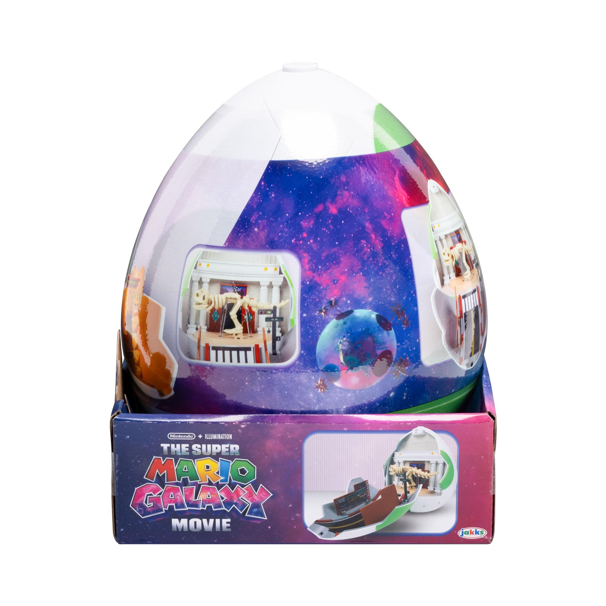 El Set de Juego Huevo de Yoshi de la película Super Mario Galaxy con Minifiguras de 3,8 cm, con Licencia Oficial de Jakks Pacific, Incluye Figuras de 4 cm y Mario de Fuego Exclusivo