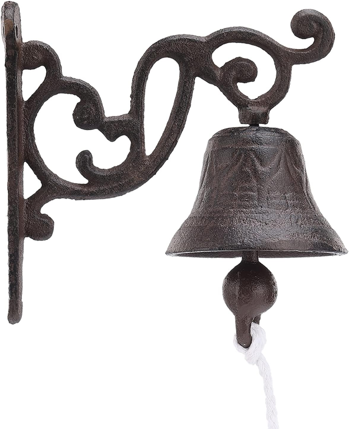 keebgyy Heavy Duty Cast Iron Wall Hanging Bell Welcome Sign, Hanging Doorbell Home Decor Indoor Outdoor Wall Dinner Bell for Front Door Garden Home Decor