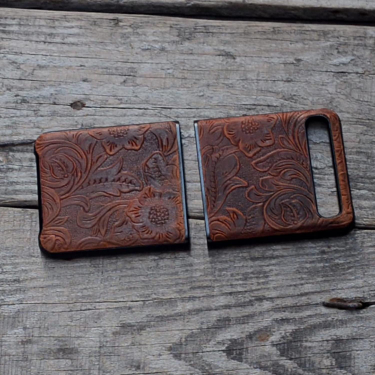 JJNUSA Handmade Leather Case for Samsung Galaxy Z Fold4 / Z Flip4 3 2 1 5G 2022 Back Cover Case