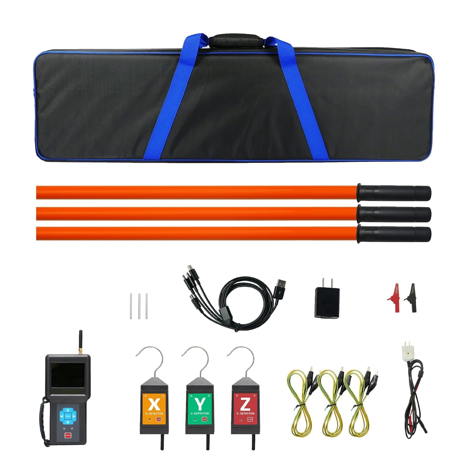 Wireless High Voltage Phase Sequence Tester Meter AC 10V~500kV for Phase Sequence Detection,Phase Test,Frequency Test,Nuclear Phase and Power Inspection of Power High-Voltage Lines Below 500kV