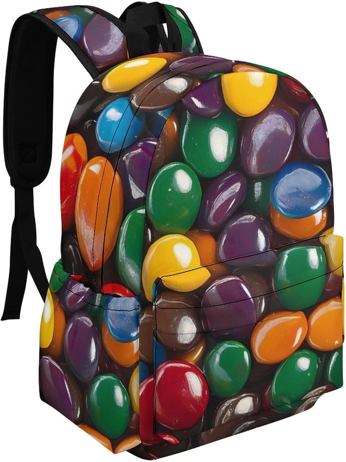 Candy Coated Chocolate Travel Backpack Casual Daypack Lightweight Shoulder Bag with Front Pocket