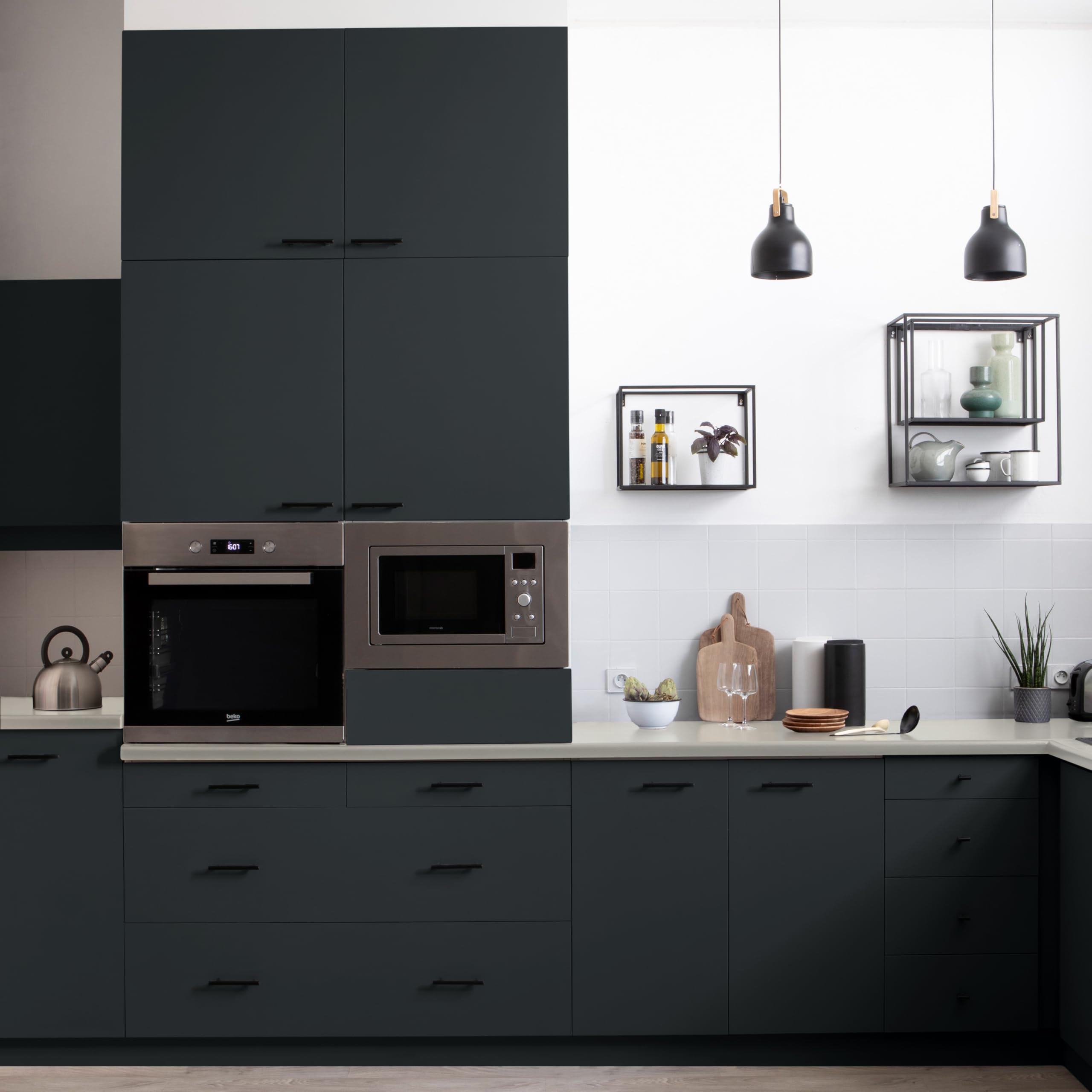 V33 Peinture de rénovation cuisine, Rénovation perfection Noir smoky mat 2L