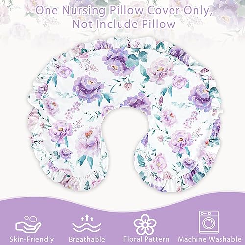 Miniatura 4 de Funda de almohada de lactancia, funda extraíble para almohadas de lactancia, ultra suave y transpirable, funda de almohada de alimentación con