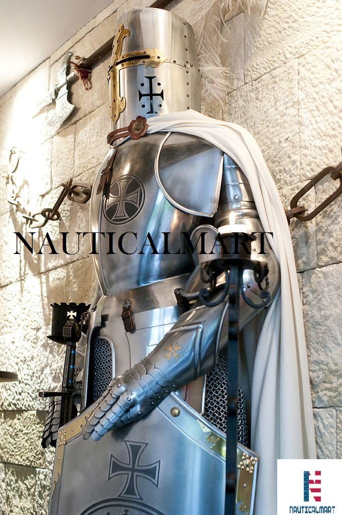 NauticalMart Medieval Wearable Knight Crusader Full Suit of Armor Costume, Crusade Armour Wearable parts | Collectible Gift, Perfect for Christmas & Holiday Gifting