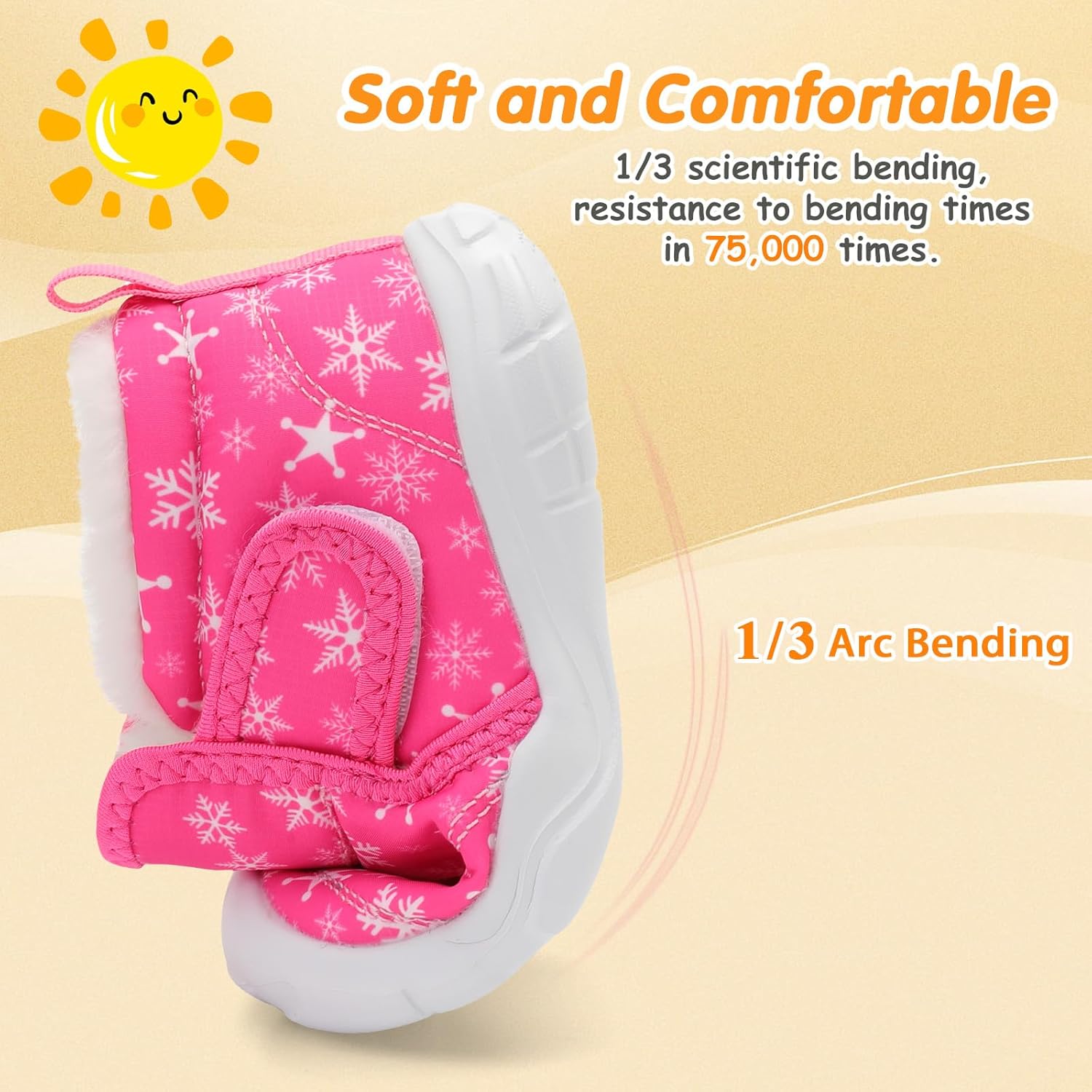 QFH Baby Boys Girls Winter Warm Shoes Cozy Fleece Snow Boots Toddler Non-Slip Walking Shoes Infant Outdoor Water Resistance Faux Fur Booties - Image 5