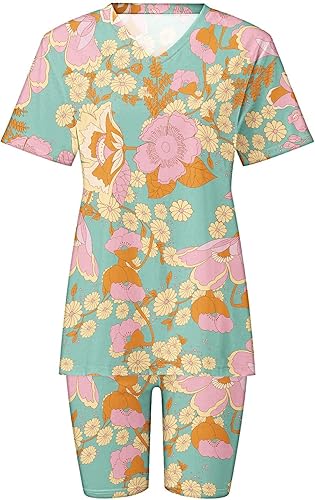 Miniatura 7 de Oggfader Workout Sets for Women 2 Piece Summer Comfy Yoga Sports Shorts Sets Biker Shorts Workout Sports Tracksuit