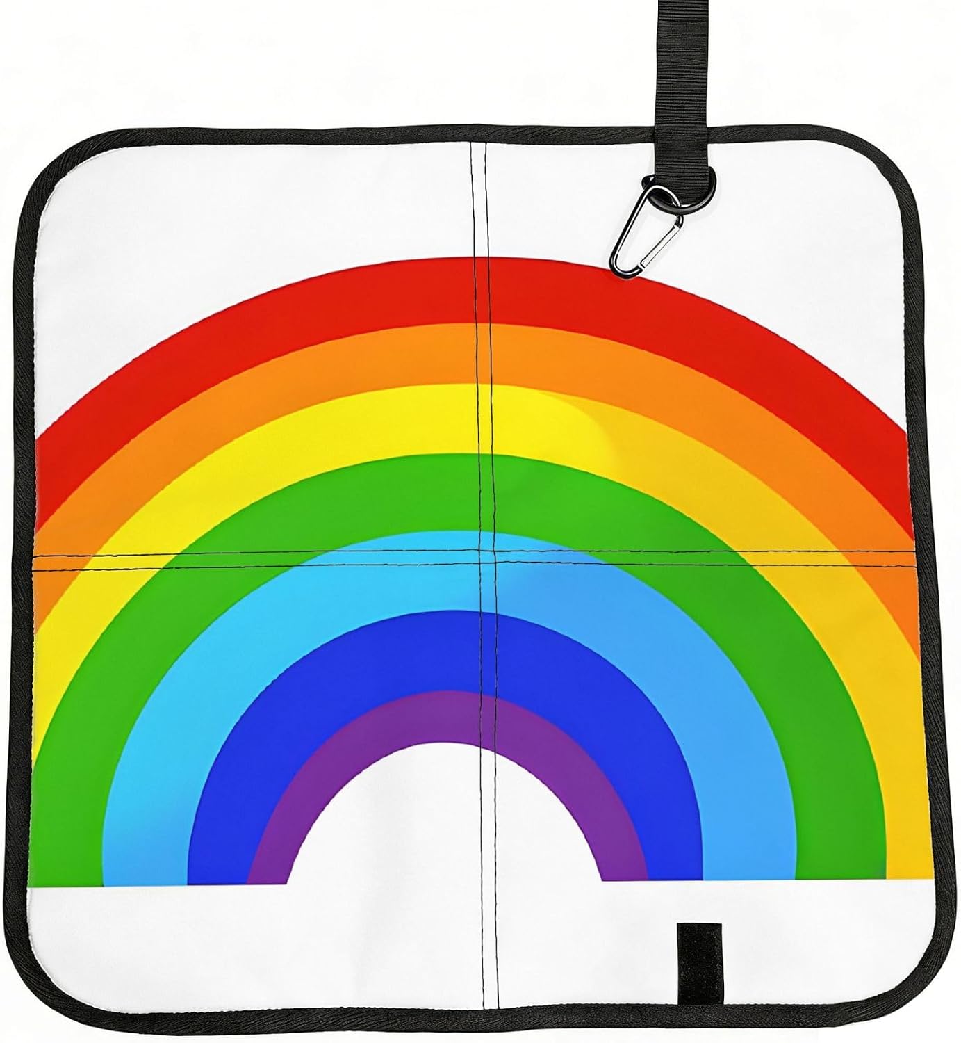(Rainbow Printed) Sitting Pad Foldable Seat Cushion Lightweight Camping Seat Mat with Hook for Outdoor Hiking Picnic Camping