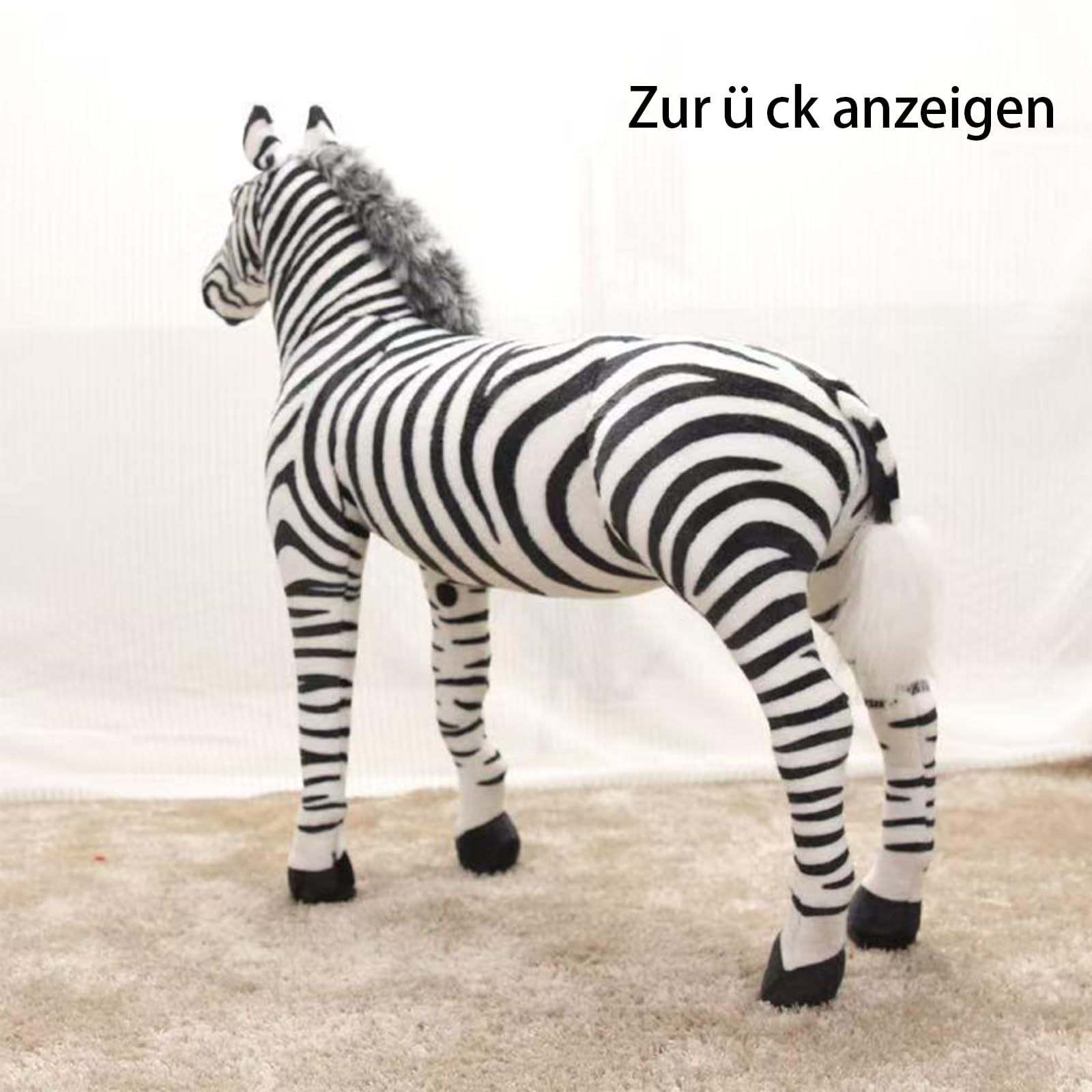 Zebra Plüschtier, Wildtiere Kuscheltier XXL Schwarz und Weiß Kuschelpuppe, Zoo Spielzeug Geschenk für Kinder und Erwachsene (L100*H90CM)