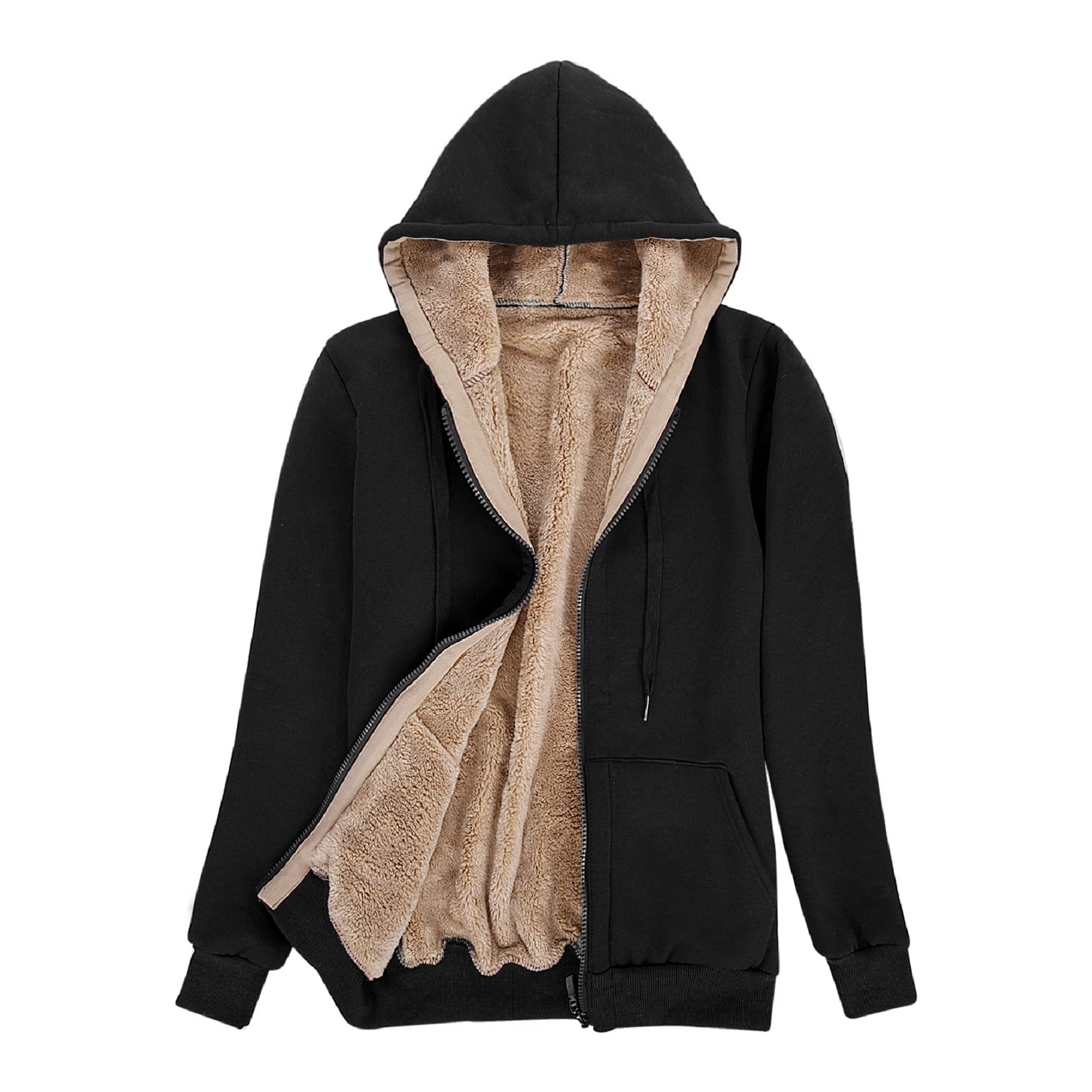 Niwicee Felpe con Cappuccio Donna Pullover Addensato da Tenere al Caldo Sweatshirt Maglione Manica Lunga Cappotto Hoodie Felpa in Pile Serie Plus Pullover Cotone Zip