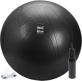 Everlast FIT Pro Grip Fitness Balls - Burst-Resistant, Anti-Slip, Pump Included, Great for Balance, Home Workouts, Yoga. (Available in 55cm, 65cm and 75cm)