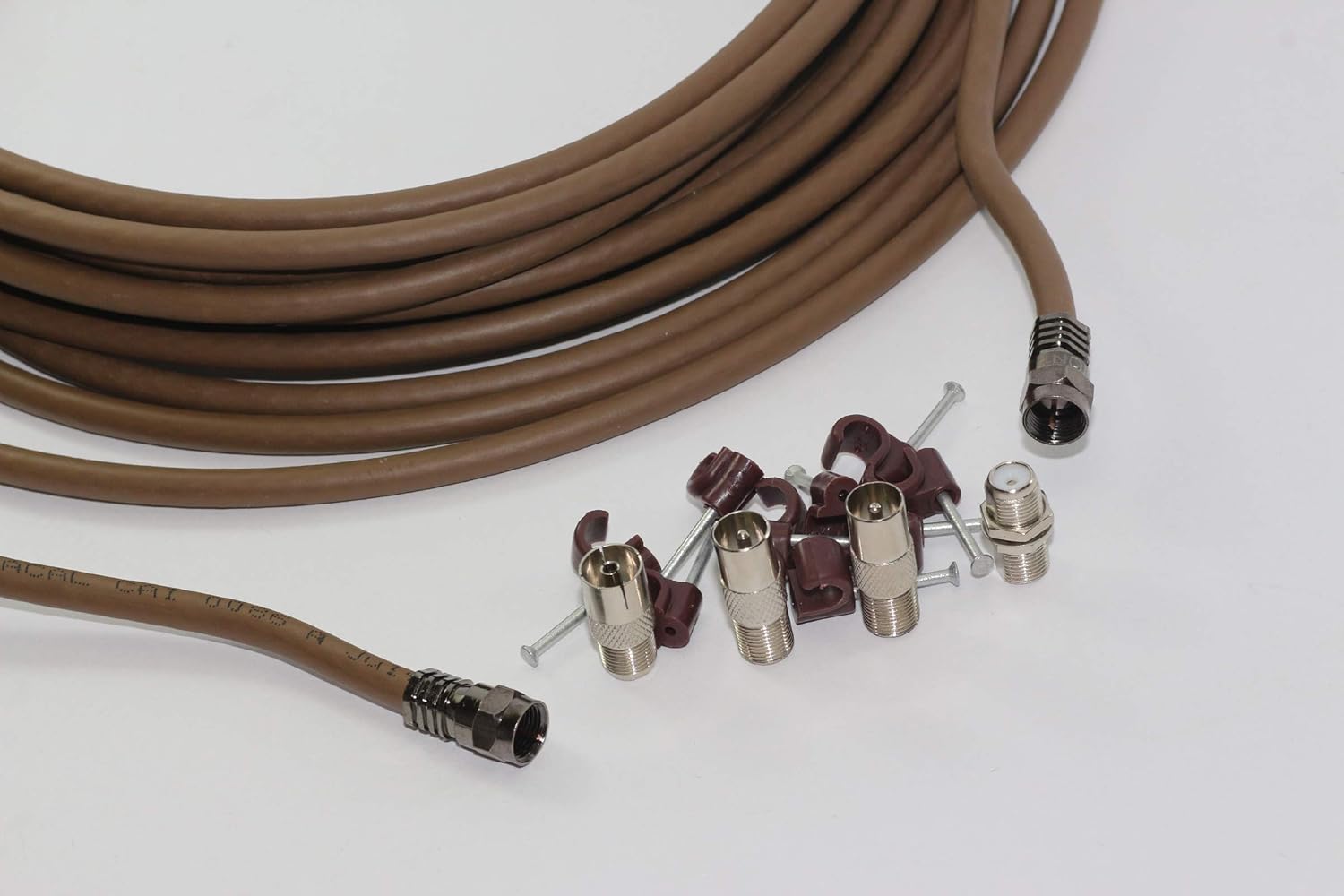 5m Brown Universal RF Coax Aerial Satellite Sky Cable TV Extension Lead