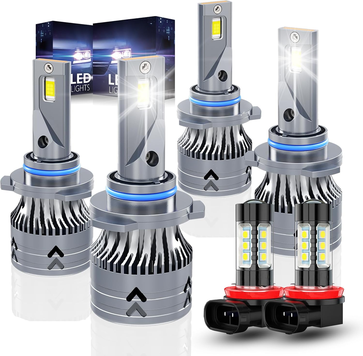 Upgraded 9005 9006 Light bulbs Compatible for Honda Odyssey (2005 2006 2007 2008 2009 2010), High & Low Beam & H11 Fog Light Set, 6500K White, Plug & Play, 6-Pack
