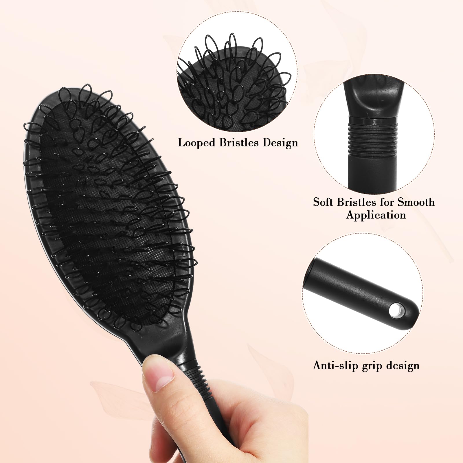 Juego de 3 peines para peluca, cepillo de extensión de pelo, peine de dientes anchos y bordes para pelucas humanas y extensiones sintéticas