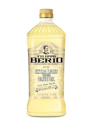 Filippo Berio Extra Light Olive Oil for Frying, Baking and Cooking, Mild Flavor High Heat Cooking Oil, rPET, 50.7 Ounce Pack of 1