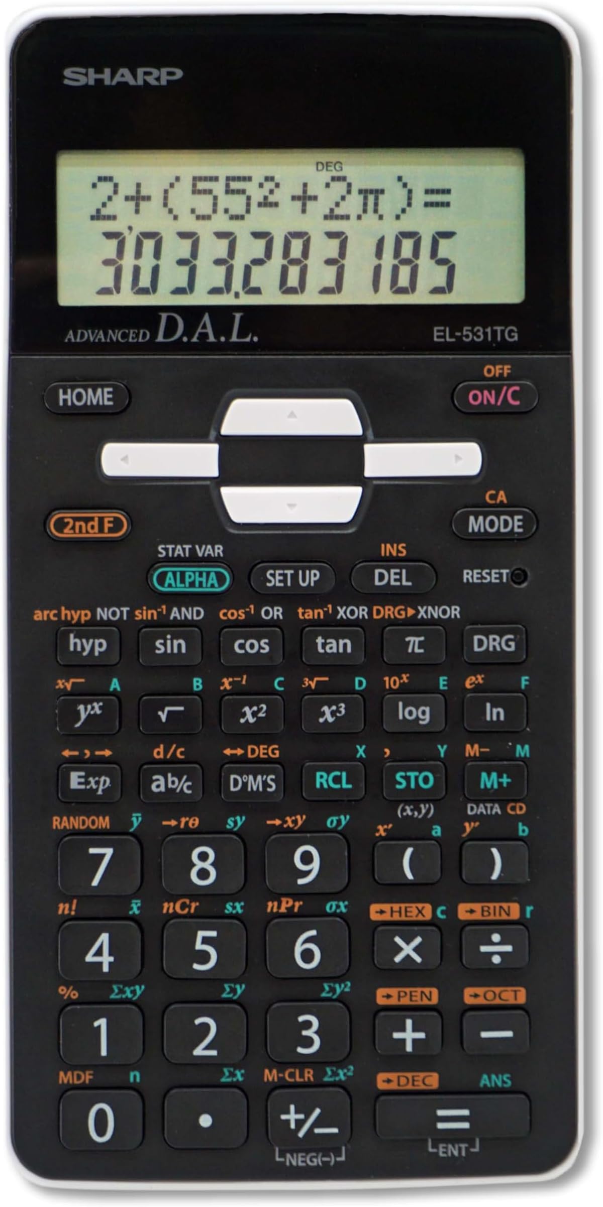 EL-531TGBBW 12-Digit Scientific/Engineering Calculator with Protective Hard Cover, LCD Display, Great for Students and Professionals, Black