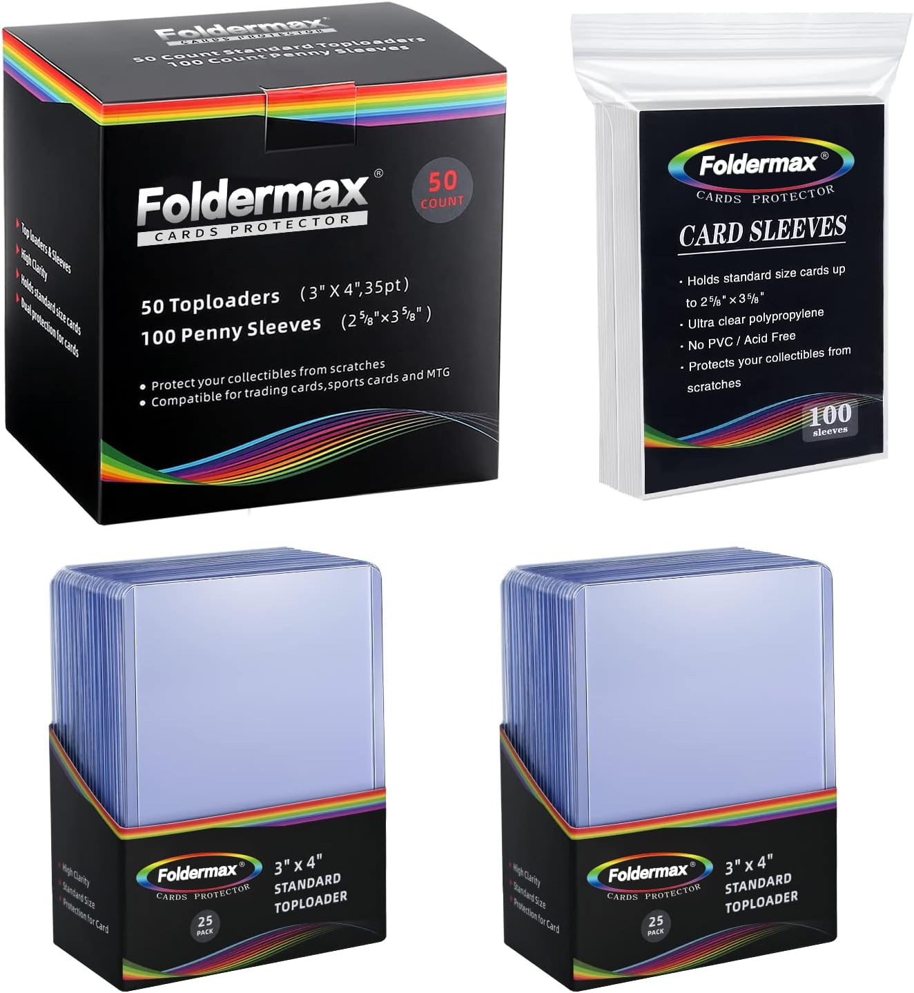 foldermax card sleeves Foldermax 150 Card Sleeves Top Loaders for Cards, Jamaica
