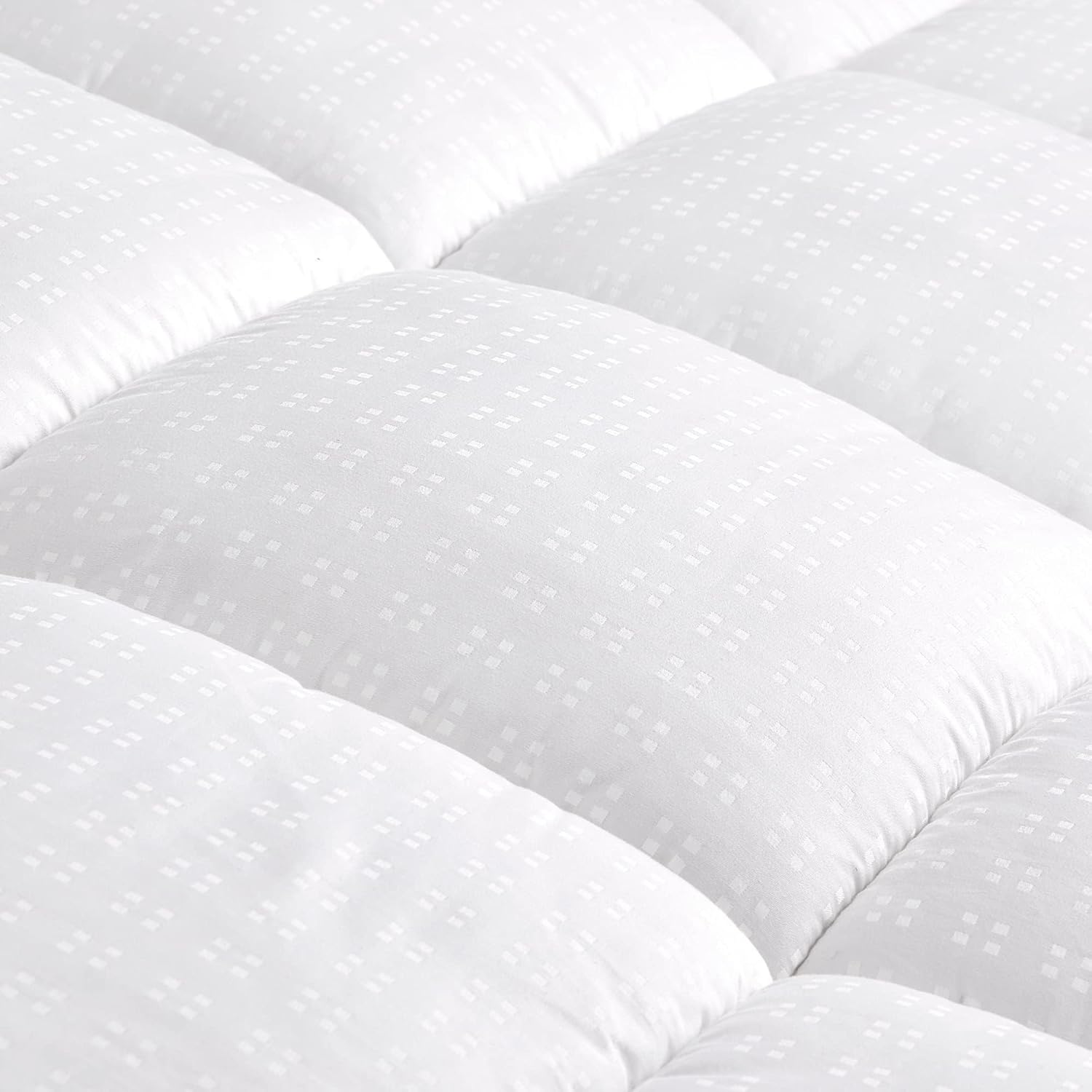 SLEEP ZONE Twin Cotton Mattress Topper, Ultra Fluffy Soft Mattress Pad Pillowtop Cooling Mattress Cover Fits 8-21 inch Deep Pocket, White